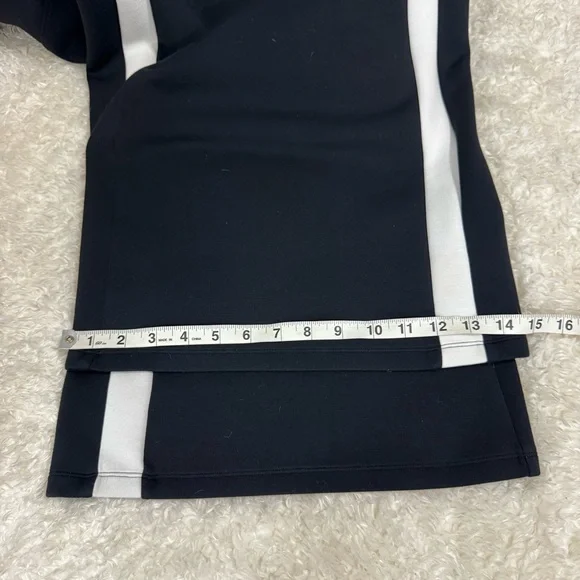 Spanx AirEssentials Mock Neck Striped Track Jumpsuit Very Black Wide Leg Size 2X - Picture 9 of 14